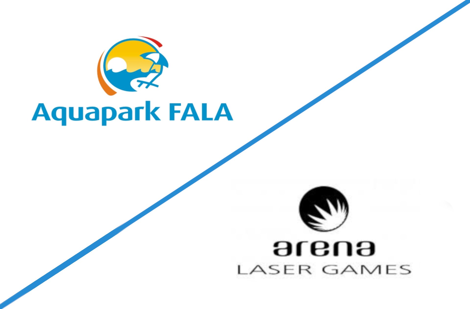 Logotypy Aquaparku FALA oraz Arena Laser Games. , Logotypy Aquaparku FALA oraz Arena Laser Games.