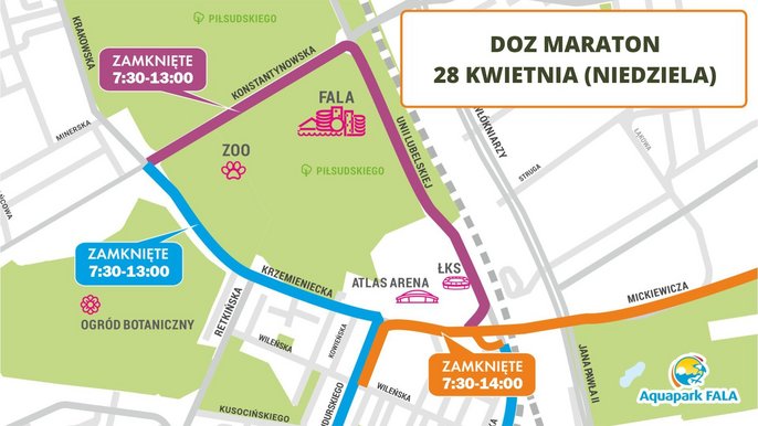  - Mapka DOZ Maraton 28 kwietnia (niedziela).