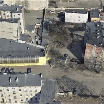 Skośne kamienice z góry, archiwum ZWiK