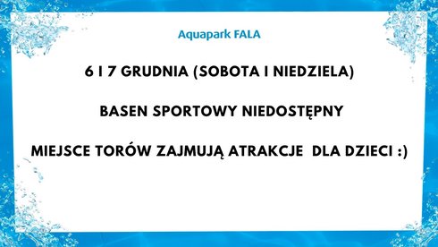 6 i 6 grudnia basen sportowy jest niedostępny