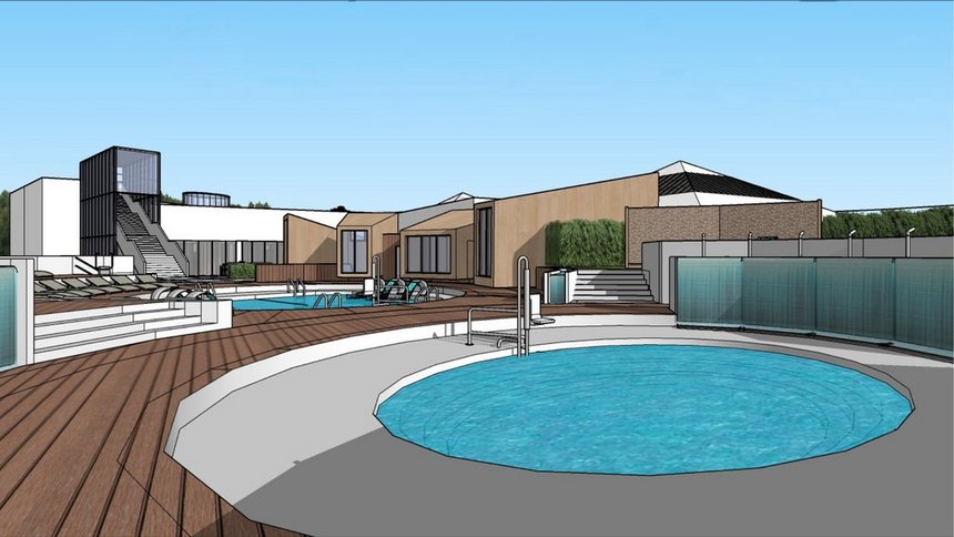 Wizualizacja rozbudowy Strefy Saun - drugi z dwóch nowych basenów.