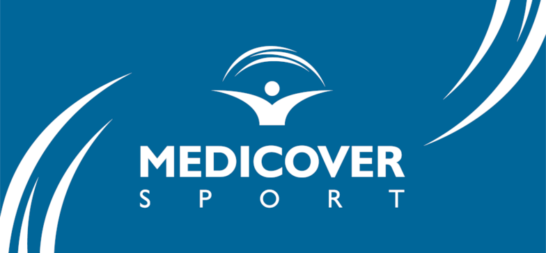 Karta Medicover Sport. Niebieskie tło, a na nim biały napis Medicover Sport oraz ludzik z rozłożonymi rękami.