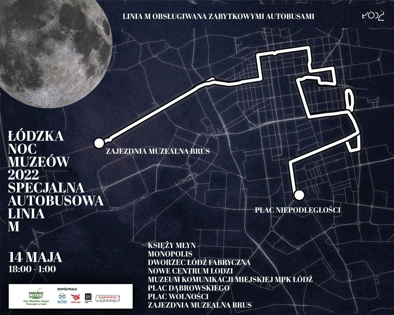 Noc Muzeów 2022 Łódź - specjalna linia autobusowa Noc Muzeów 2022 Łódź - specjalna linia autobusowa, WatchLinie Lodz